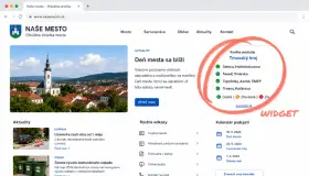 Ukážka widgetu na webe mesta